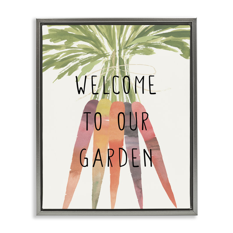  Welcome Garden with Carrots Framed Floater Canvas Wall Art by Annie Warren, H 31 po x l 25 po, Cadre flottant gris lustré