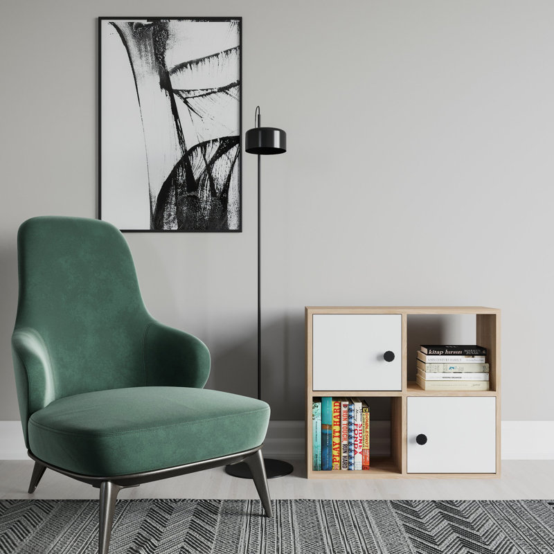 Tuttle 62.6cm H 72cm W Bookcase, Oak/White