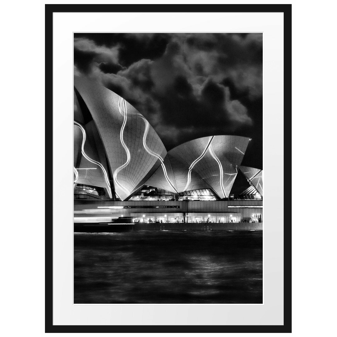 Gerahmtes Poster Sydney Opera House Beleuchtung