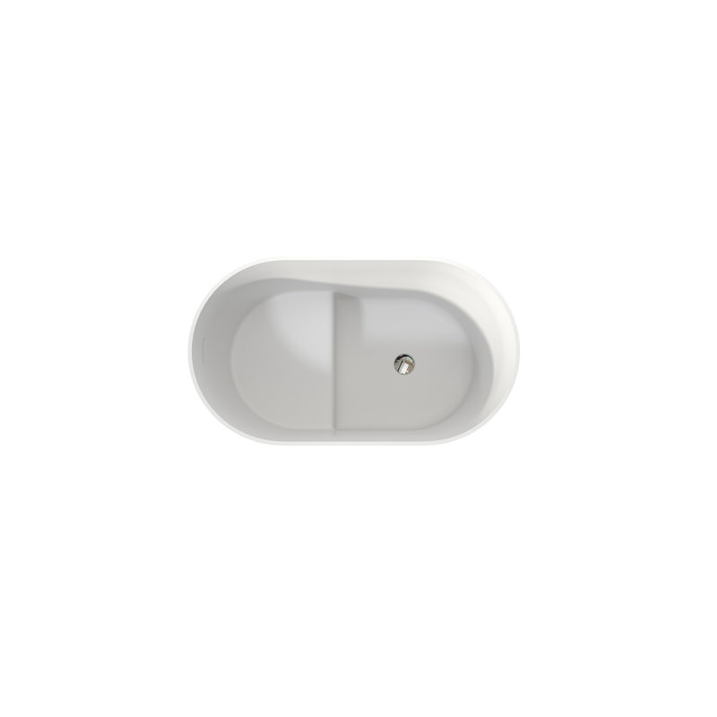 39 Inch Solid Surface Soaking Bathtub - Deep Soak Freestanding Tub