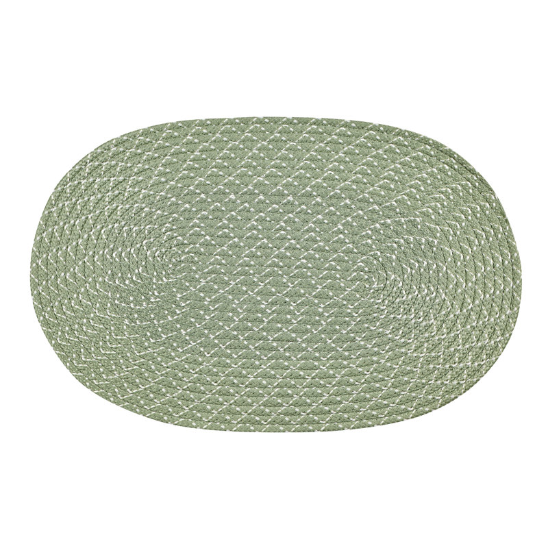 Tapis tressé à la main lime Rogalski, 96 po x 132 po ovale