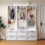 Armoire, bois, avec organisateur de rangement de tiroir, portemanteau 2 en 1 et table de chevet, chevet / entrée et crochets, cintre autoportant