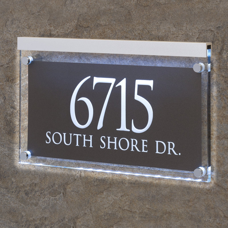 Trajan Engraved 2-Line Address Sign, Silver, Yes