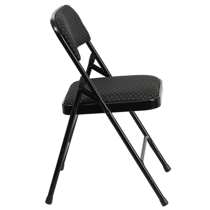 Chaise pliante en métal Olverson, Noir