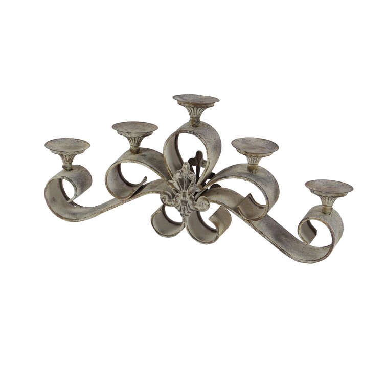  5 Arms Candelabra,Heavy Duty Cast Iron Candlestick