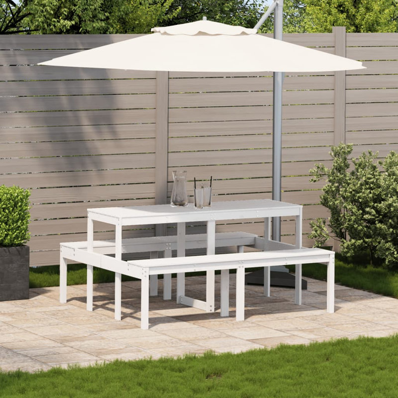 Beaula Rectangular Outdoor Picnic Table , 160cm cm W 134cm cm D, White
