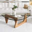 Table basse Mid-Century moderne en verre, table d'appoint rectangulaire multifonctionnelle