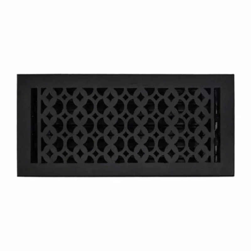 Floor Vent Cover Register with Damper Top Faceplate Outer Size, Black, 12" x 16"