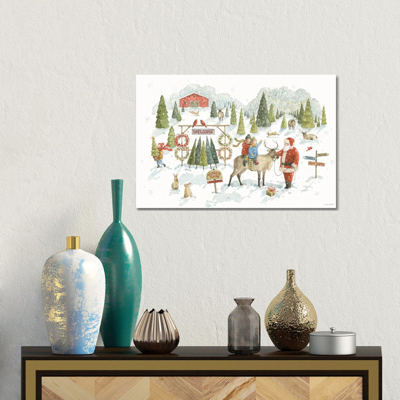 «Santa's Tree Farm I», reproduction d'art sur toile tendue, H 12 po x l 18 po, Toile tendue, Ne s’applique pas