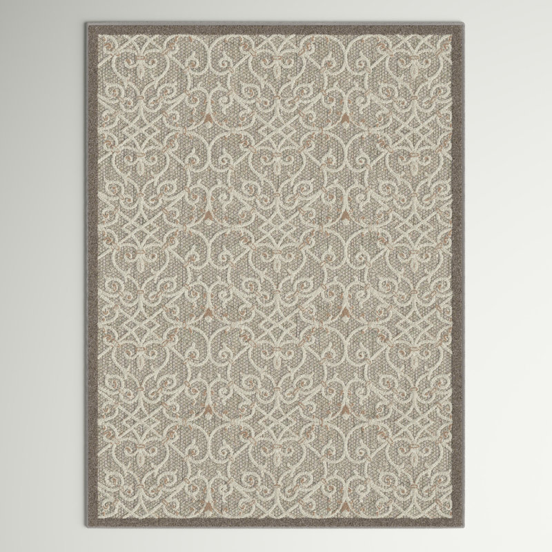 Miraloma Machine Woven Geometric Indoor / Outdoor Rug, Rectangle 7'10" x 10'6"