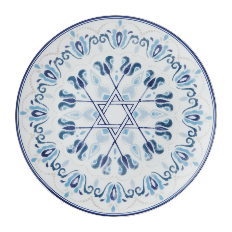 Hanukkah Celebration Bone China 9-In Salad Plates, Set Of 4