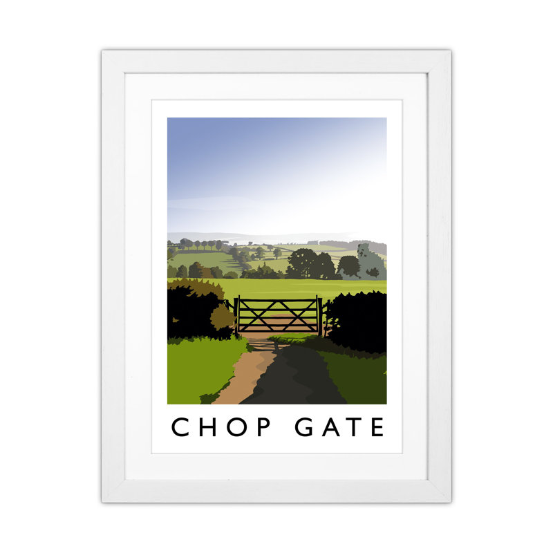 Chop Gate Portrait by Richard O'Neill - Print, White Framed, 53.5cm H x 43.5cm W x 3cm D