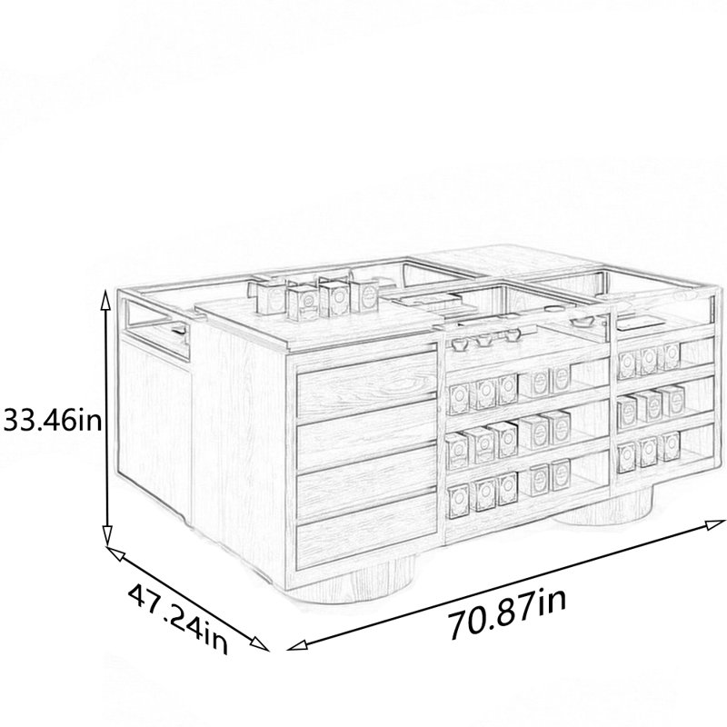 Multifunctional display desk storage cabinet