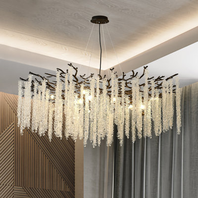 Luxury Crystal Chandelier, Unique Tree Branch Chandeliers Dimmable For Dining Room Kitchen Island Living Room Foyer