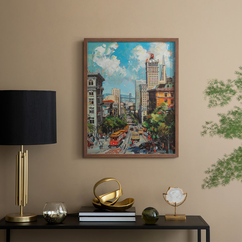 «LANDSCAPES Series», reproduction encadrée - bois massif, Noyer, H 30 po x l 24 po