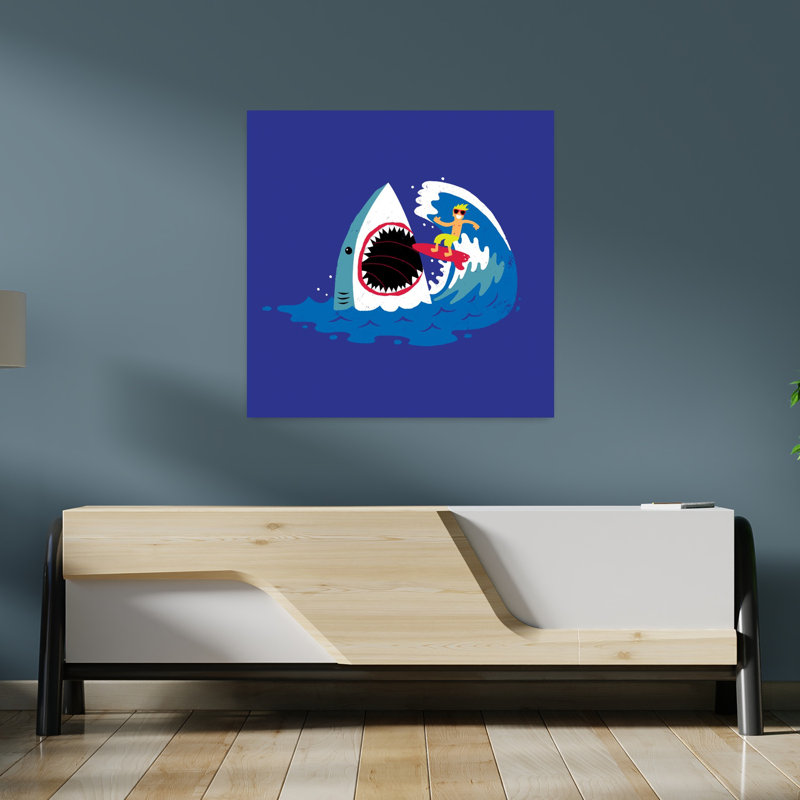 Surf's Up, art urbain contemporain de poisson, H 36 po x l 36 po