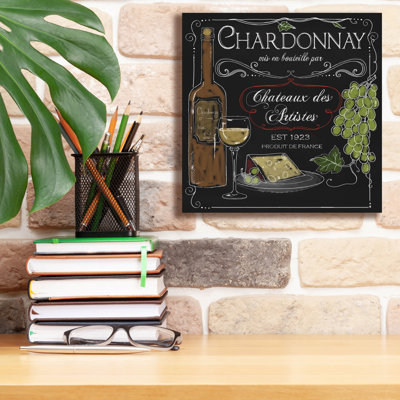«Wine Chalkboard 4» par Fiona Stokes-Gilbert, art mural sur toile