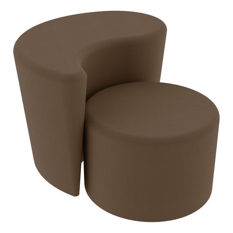 Tabouret cylindrique structuré en savoir plus, H 14 po x l 18 po x P 18 po, Chocolat