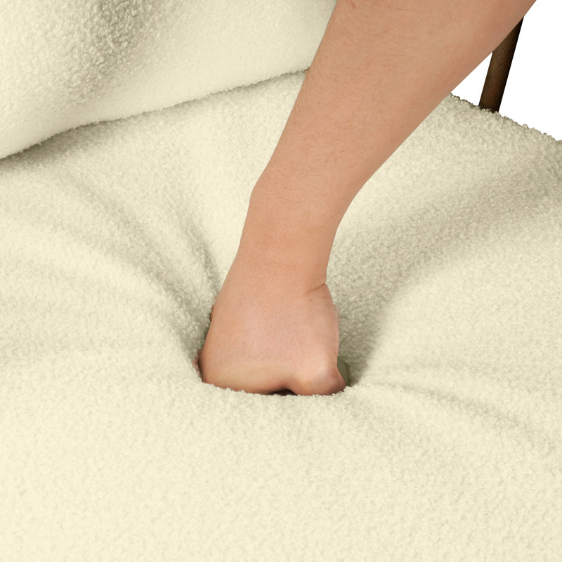 Iyaas Upholstered Armchair, Beige Polyester