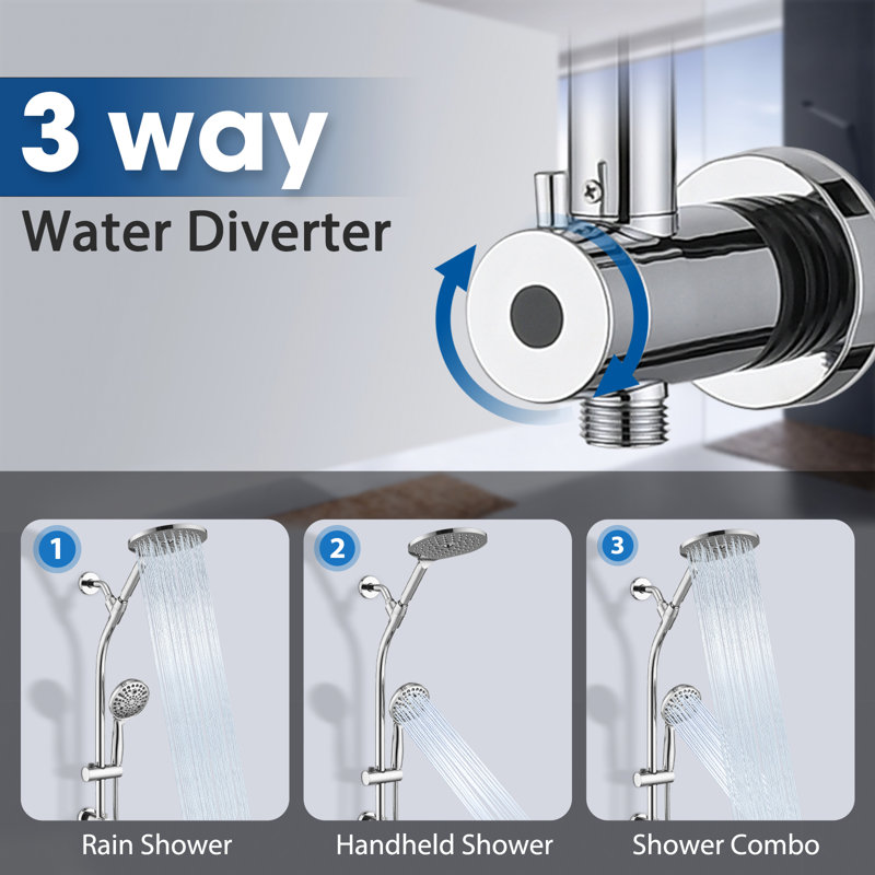 Complete Shower System with Handheld Shower, Chrome