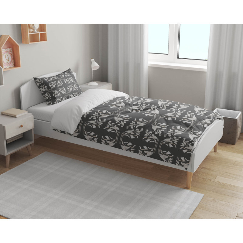 Ensemble d'édredon léger Mira, Gris anthracite, Édredon simple + 1 taie d'oreiller standard