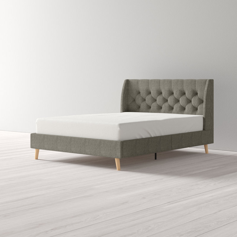 Her Majesty Upholstered Platform Bed, Grey, Kingsize (5')