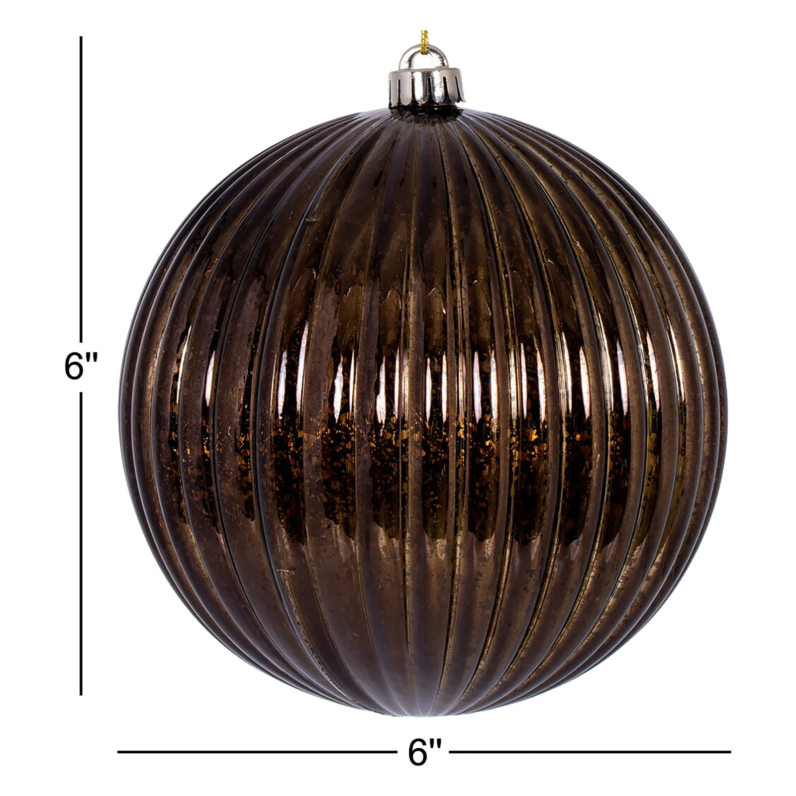 6'' Solid Ball Ornament, Chocolate