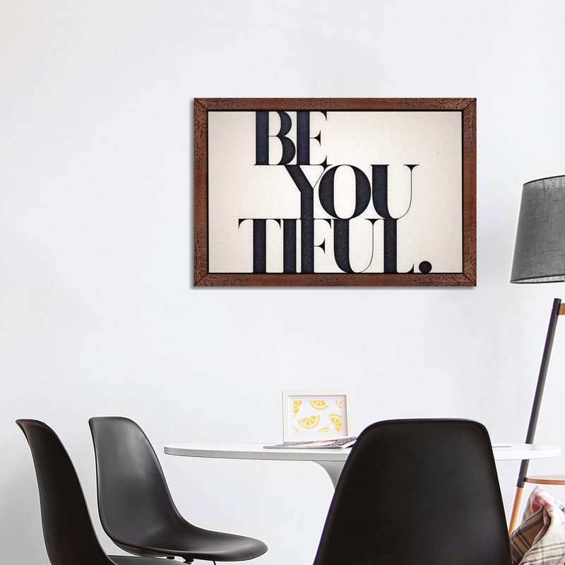 Be You Tiful - Floater Frame Print on Canvas, 101.6 cm H x 66.04 cm W, Brown Framed