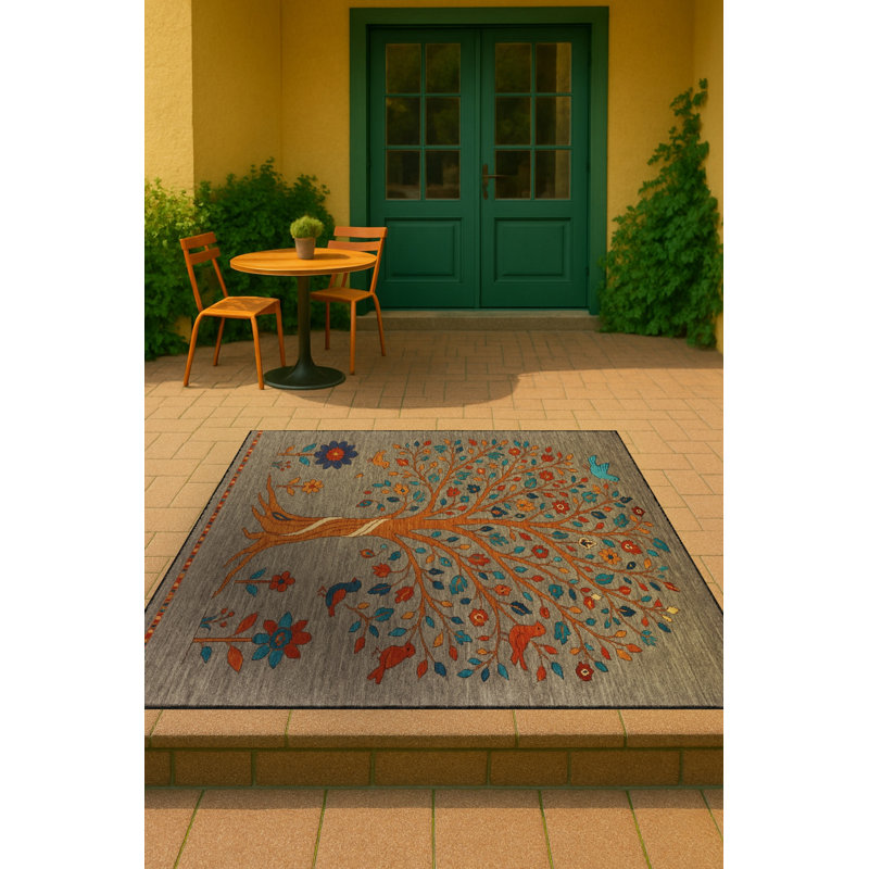 Tapis gris tissé Mosso, 3 pi 3 po x 4 pi 11 po