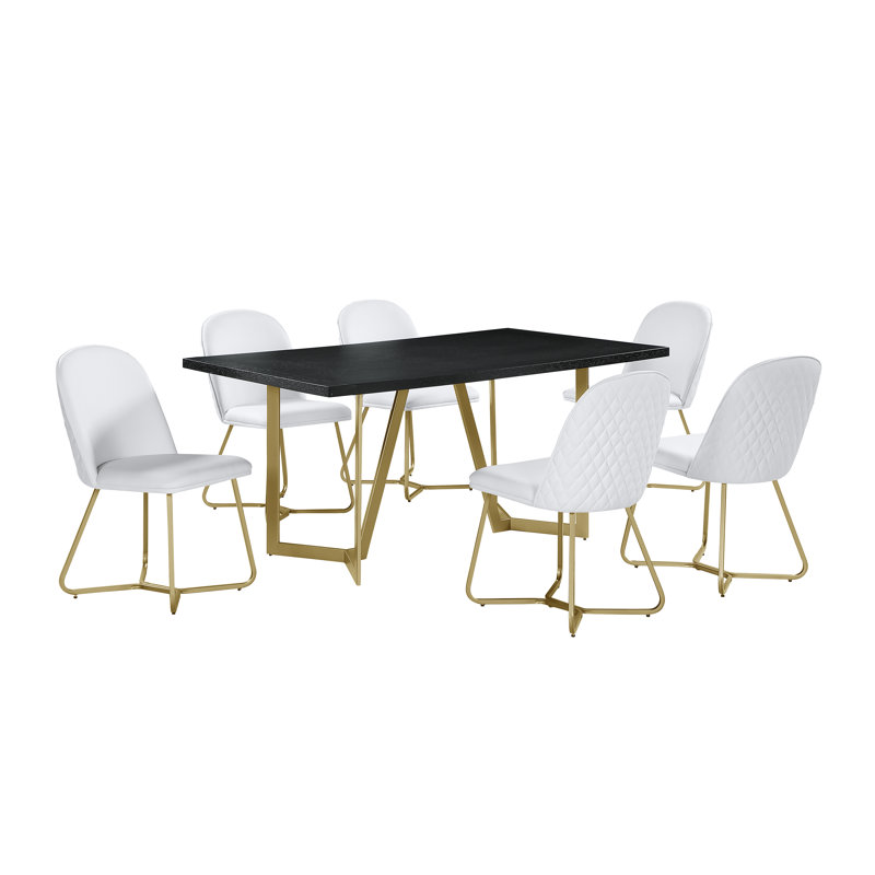 Ensemble repas 6 personnes Cleobury, Noir, Blanc