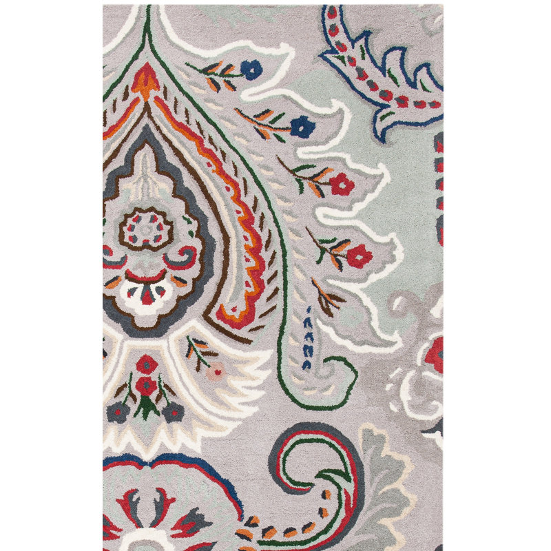 Haryson Hand Tufted Wool Ikat Rug, Rectangle 5' x 8'