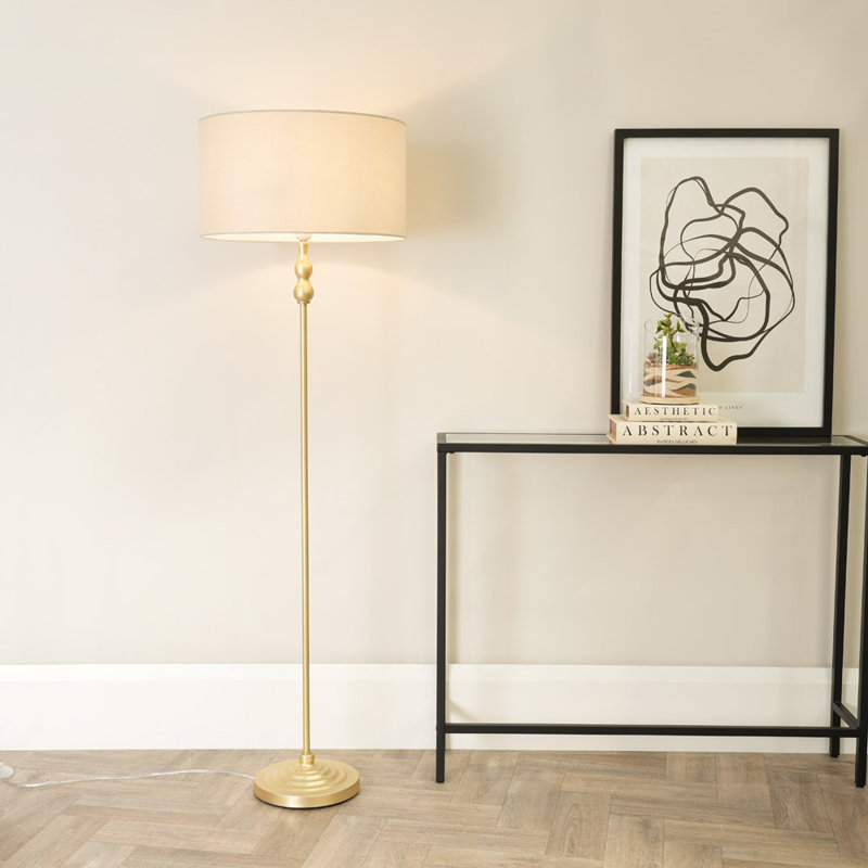 Reselva 151cm Traditional Floor Lamp, Natural, Gold