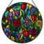 Vitrail à vitrail floral 12 "H 12"-675307053