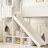 Wooden Loft Bed with Shelves, Wardrobe & Detachable Slide-125006284-125006286