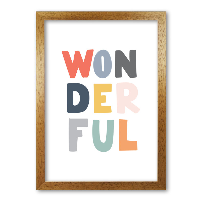 Wonderful - Print, 85 cm H x 60 cm W x 5 cm D, Honey Oak Frame