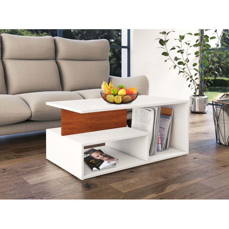 Emmelynn Coffee Table with Storage, Calvados/White