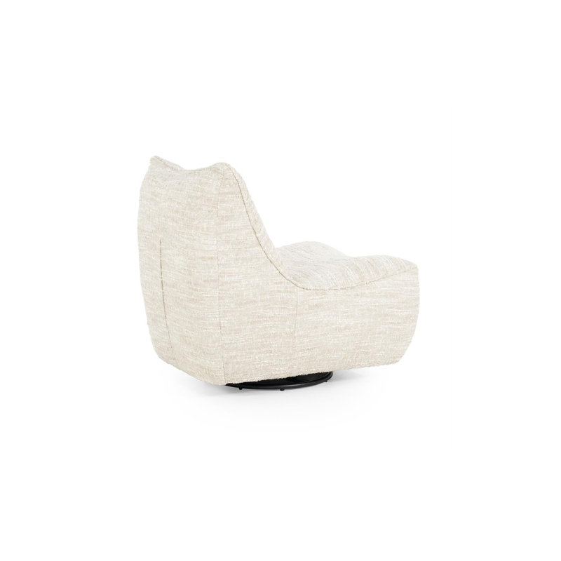 Accent Chair Swivel Lounge Chair, Beige Fabric