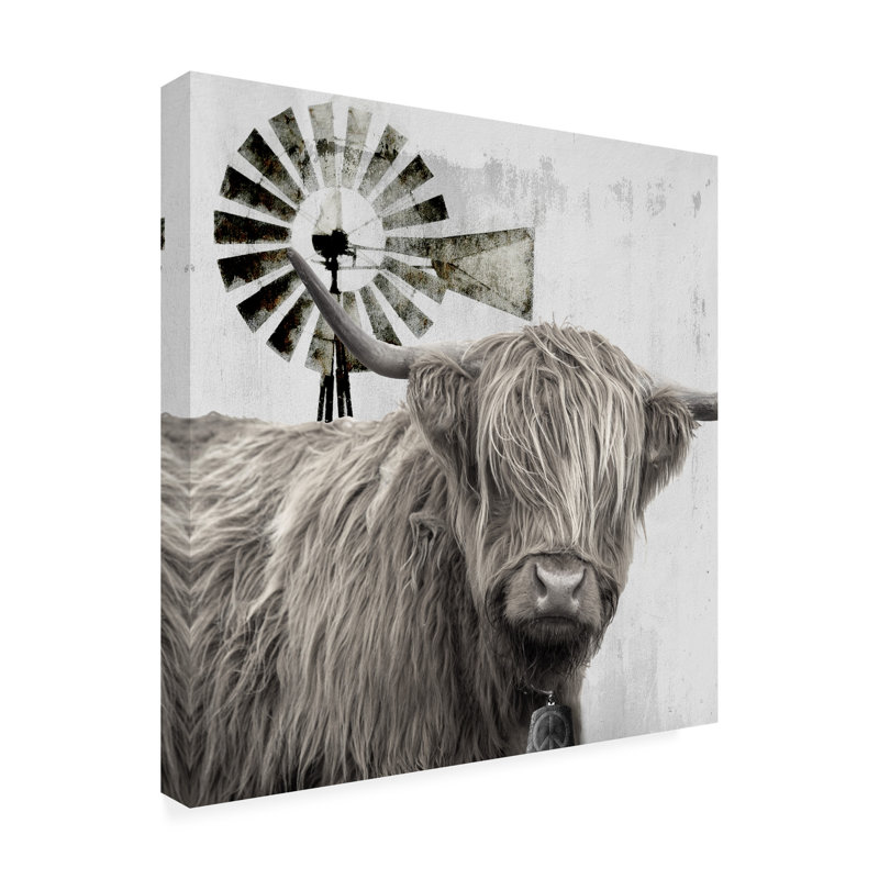 Animals Wind Farm On Canvas Graphic Art, 14" H x 14" W x 2" D