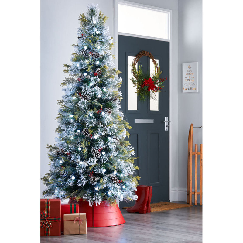 Lighted Artificial Spruce Christmas Tree, 6ft H x 2.79ft W x 2.79ft D