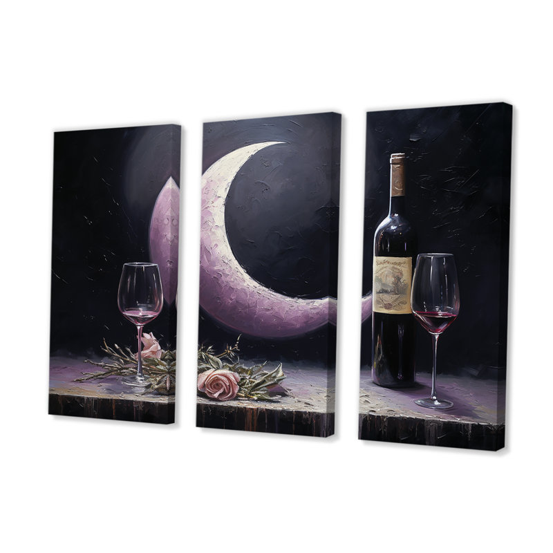 Sommeliers Solitude - ensemble d'art mural sur toile de vin, H 40 po x l 60 po