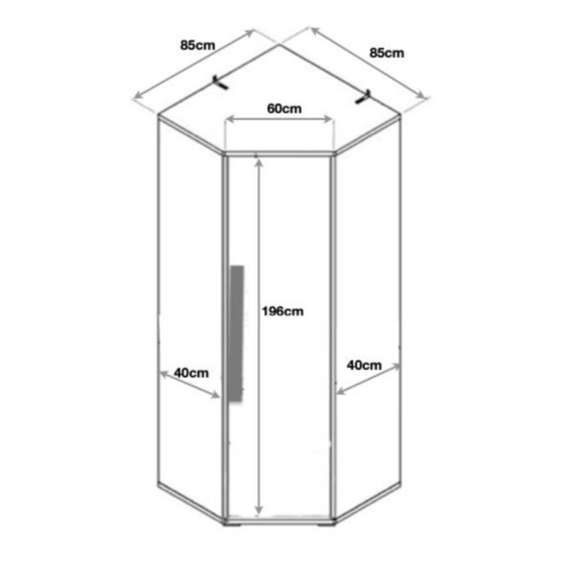 1 Door Laminate Wardrobe, White/Graphite