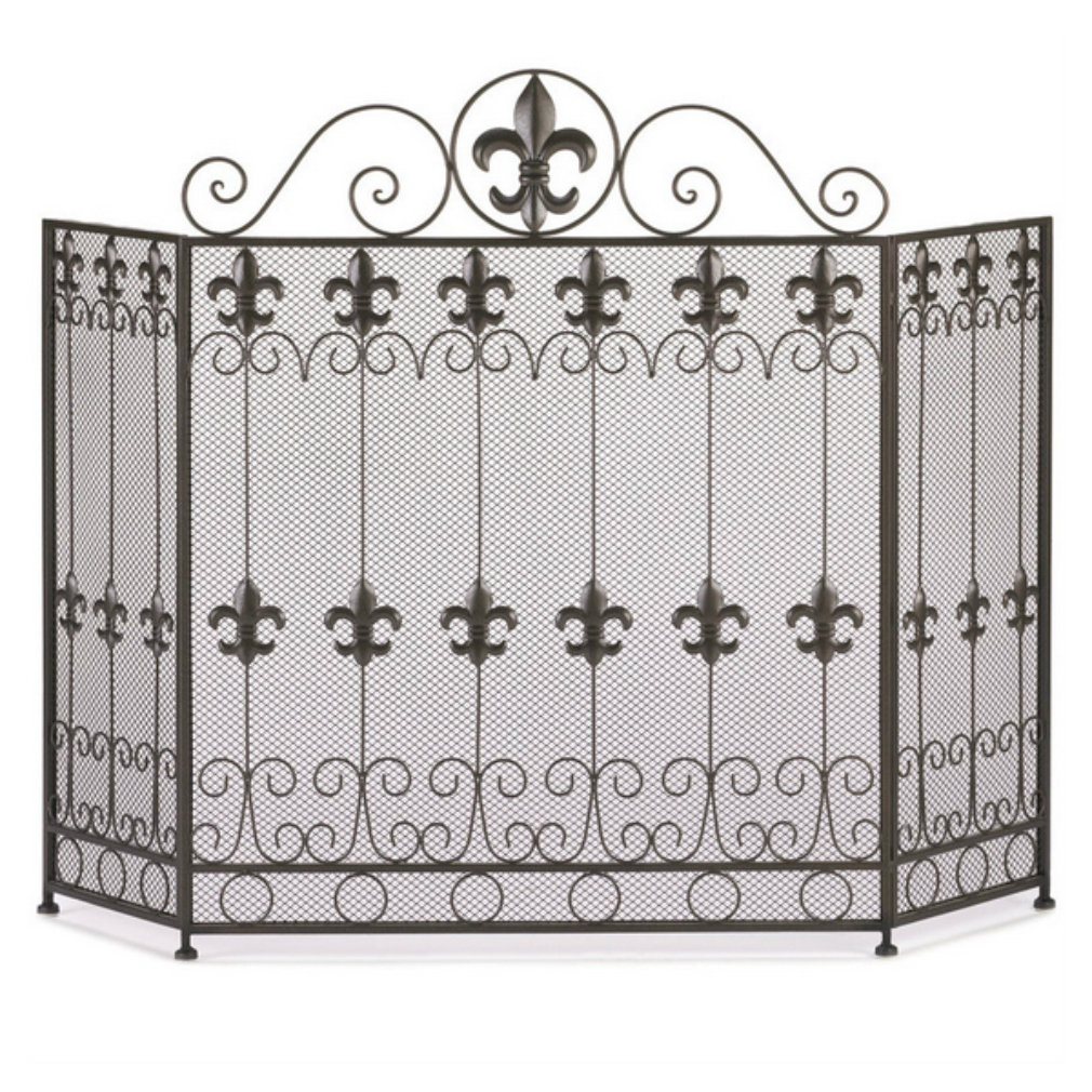 Fredson Iron Fireplace Screen Fleur De Lis Living