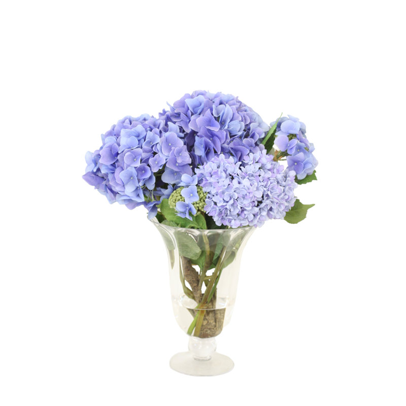 Blue Hydrangea's in Flared Vase