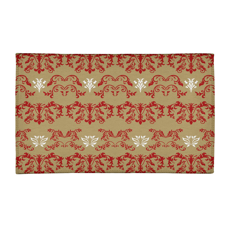 Damask Indoor Rug, Rectangle 2' x 3'