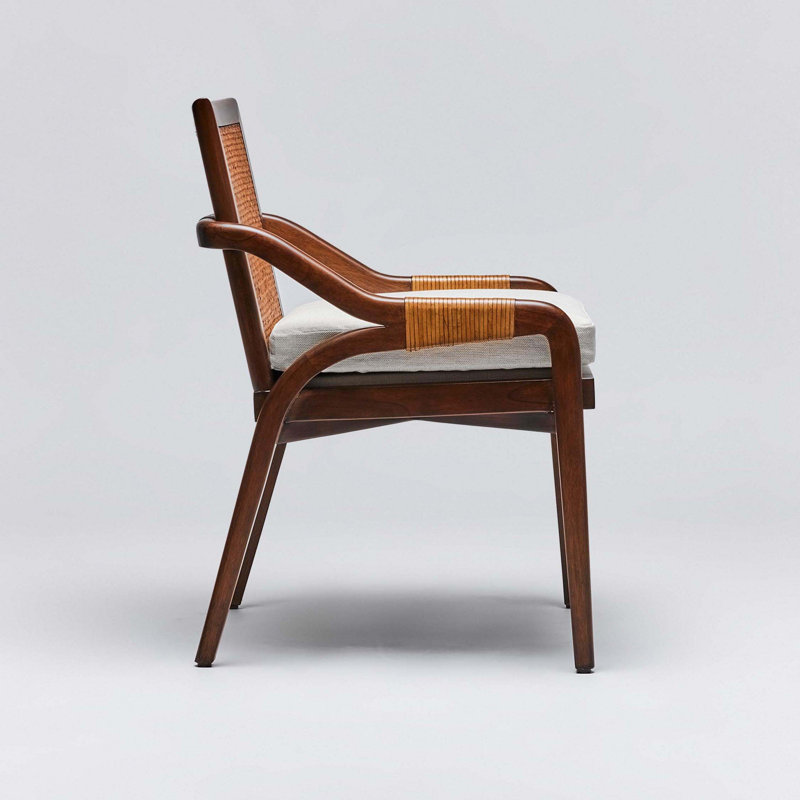 Delray Leather Arm Chair, Chestnut