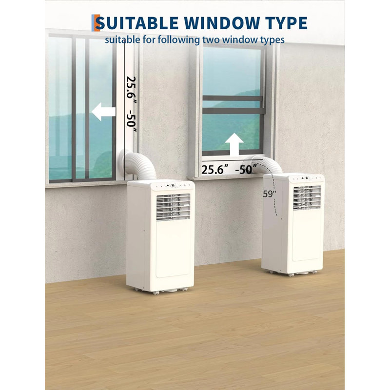 2 Pack 8,000 BTU Portable Air Conditioner, 3-in-1 Portable AC Unit with Cool, Dehumidifier & Fan Modes, Covers Rooms up to 350sq.ft, Sleep Mode, Remote Control, Timer & Full Window Kit