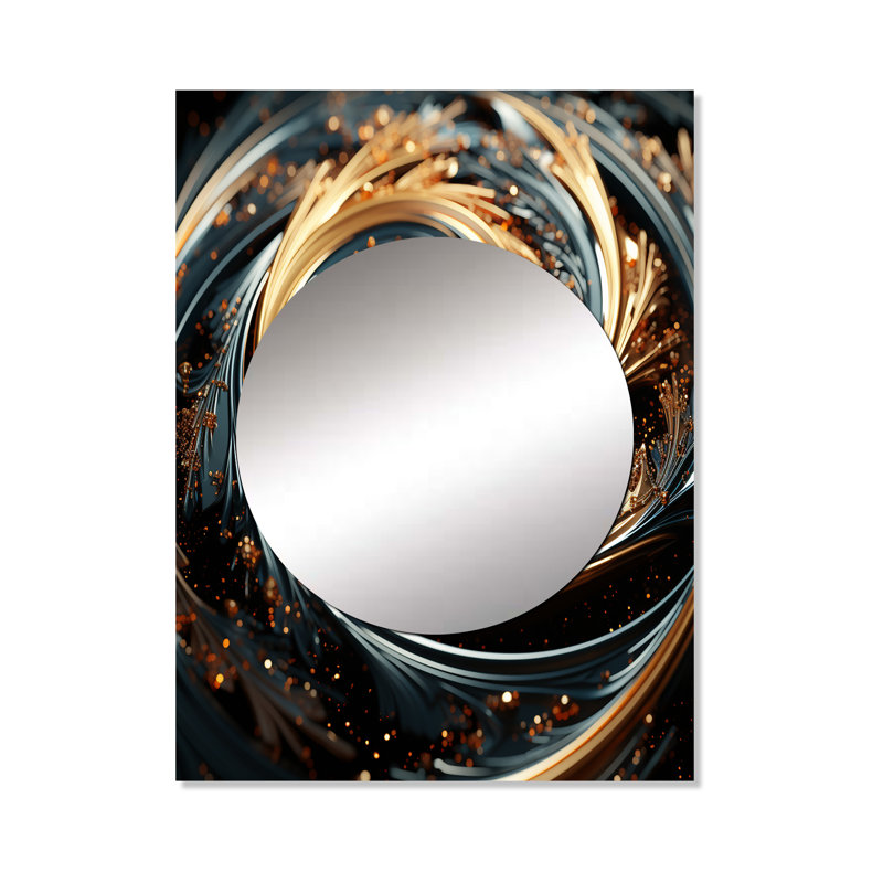Or et vert hypnotique spirale abstraite II, 40 po x 30 po
