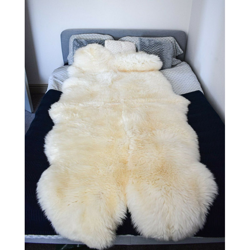 Lucian Solid Colour Sheepskin 110cm X 190cm Area Rug Set