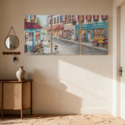 Ensemble de 3 impressions sur toile Scéniques et paysages urbains
