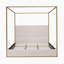 Lit à baldaquin moderne avec tête de lit rembourrée, structure robuste, idéal pour le luxe et le confort dans votre chambre à coucher, aucun sommier nécessaire-415356663-415356650
